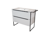Picture of Loft 900 mm L WHITE bathroom cabinet with 2 drawers, metal towel rail and legs
