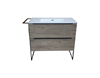 Picture of Loft 900 mm L Cherry Brown bathroom cabinet with 2 drawers, metal towel rail and legs