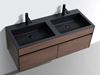 Picture of Stunning 1200mm L Double bathroom cabinet SET in BLACK and Brown with 2 soft closing drawers
