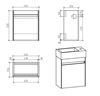 Picture of Simplicity compact WHITE bathroom cabinet SET, 460 mm L with 1 door