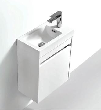Picture of Simplicity compact WHITE bathroom cabinet SET, 460 mm L with 1 door