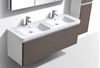 Picture of Milan WHITE and WHITE OAK double bathroom cabinet  body 1200 mm L 1 drawer