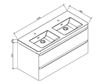 Picture of Milan White & BLACK cabinet BODY 1200 mm L with 2 drawers