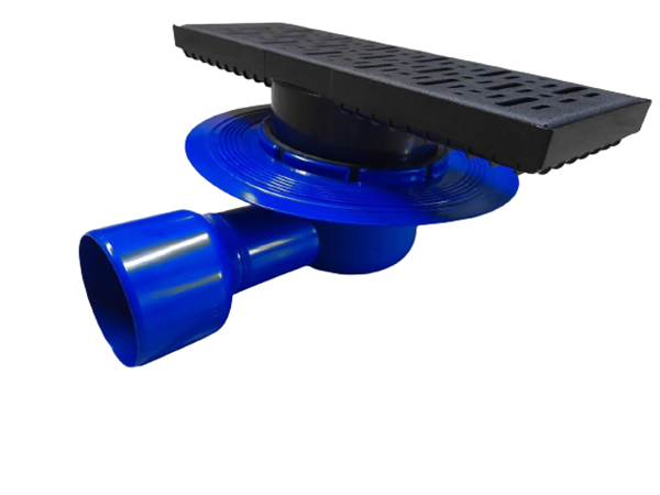 Picture of 600 x 100mm Horizontal BLACK Shower channel drain Stainless Steel & ABS 