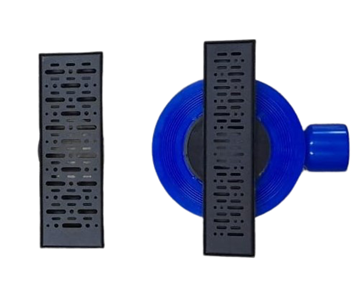 Picture of 300 x 100mm Horizontal BLACK Shower channel drain Stainless Steel & ABS 