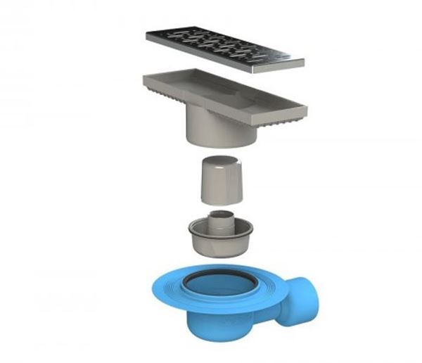 Picture of 300 x 100mm Horizontal Shower channel drain Stainless Steel & ABS