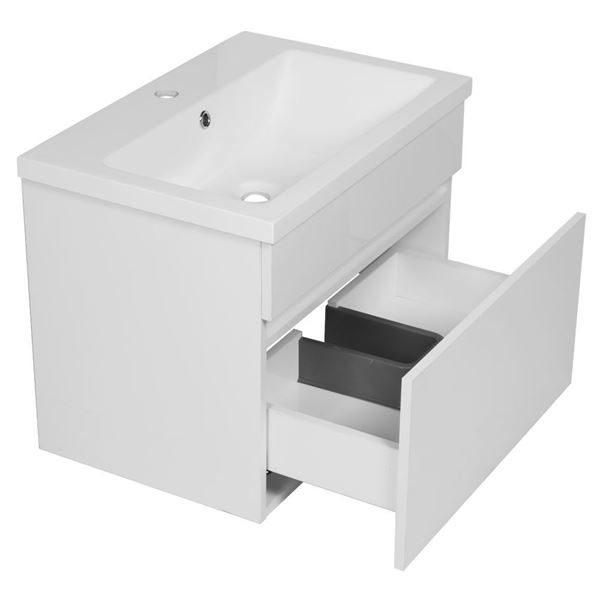 Sale Bijiou jolie Bathroom Cabinet 600 Mm L With 1 Drawer, White Gloss ...