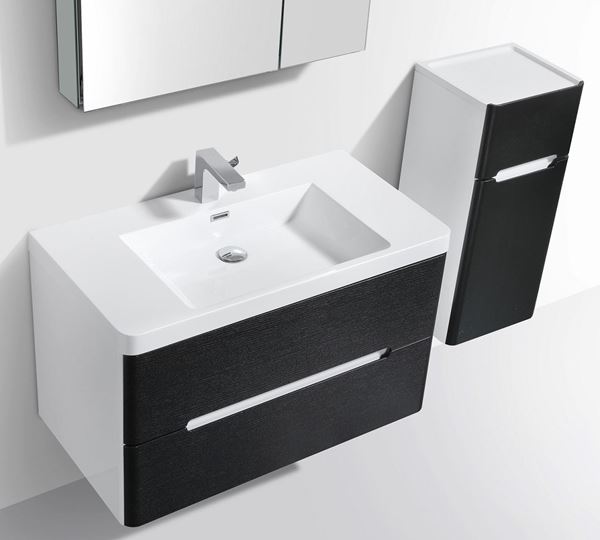 Picture of Trendy BLACK and White Venice bathroom cabinet SET 900 mm L with 2 drawers