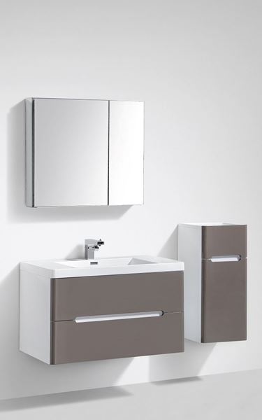 Picture of Trendy GREY and White Venice bathroom cabinet SET 900 mm L with 2 drawers