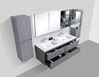 Picture of Enzo  CONCRETE 1500 mm L Double bathroom cabinet SET with 4 soft closing drawers, FREE Delivery to JHB and Pretoria