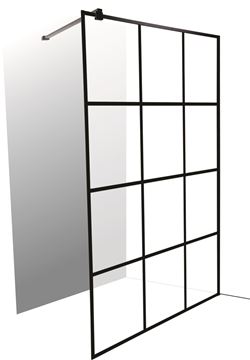 Picture of JHB SALE Mont Blanc French style BLACK Walk In shower screen 1200 x 2000 mm H