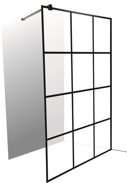Picture of SALE Mont Blanc French style BLACK Walk In shower screen 1200 x 2000 mm H, ex JHB and CPT