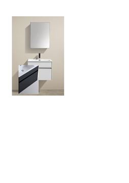 Picture of BLACK and WHITE compact bathroom cabinet SET 600 mm length with 1 drawer