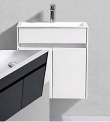 Picture of Black and White slim bathroom cabinet SET 550 mm length with 2 doors