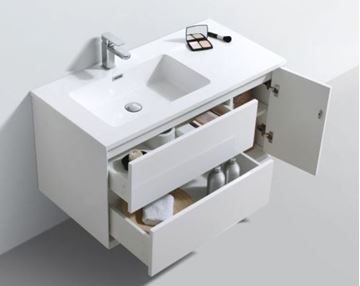 Picture of Messina WHITE Bathroom cabinet 1000  mm L with 2 drawers and 1 door