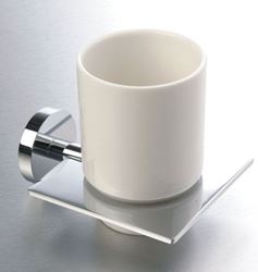 Picture of COMO TUMBLER Holder, Ceramic and Brass, square style