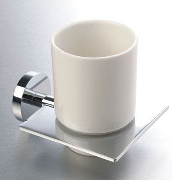 Picture of COMO TUMBLER Holder, Ceramic and Brass, square style