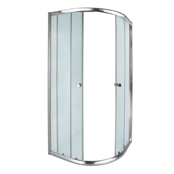 Picture of JHB SALE AQUILA corner Round SHOWER ENCLOSURE 900 x 900 x 1850 mm, 5 mm tempered glass, Bright Chrome rails