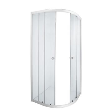 Picture of JHB SALE AQUILA corner SHOWER ENCLOSURE 900 x 900 x 1850 mm, 5 mm tempered glass, white rails