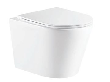Picture of Gio Evora Rimless wall hung pan with soft close toilet seat