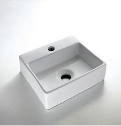 Picture of Ceramic Small Basin 330x290x110mm H, wall hung or counter top Vitreous China