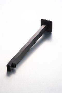 Picture of BLACK Square 400 mm long Stainless Steel Shower Arm