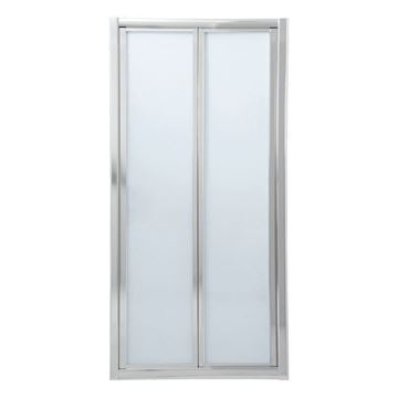 Picture of JHB SALE Bi-Folder Shower Door, 900 x 1850 mm H, 5 mm tempered glass, Bright Chrome  frame