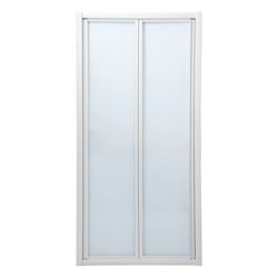 Picture of Bi-Folder Shower Door, 900 x 1850 mm H, 5 mm tempered glass, white frame, Ex Cape Town