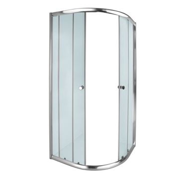 Picture of AQUILA corner Round SHOWER ENCLOSURE 900 x 900 x 1850 mm, 5 mm tempered glass, Bright Chrome rails. EX CAPE TOWN