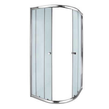 Picture of CAPE TOWN AQUILA corner Round SHOWER ENCLOSURE 900 x 900 x 1850 mm, 5 mm tempered glass, Bright Chrome rails