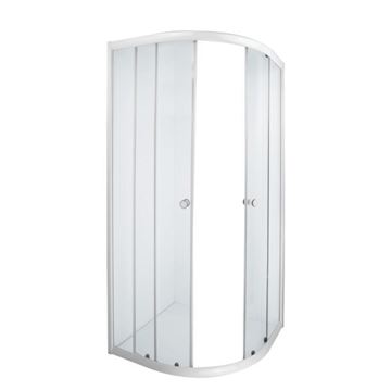 Picture of AQUILA round SHOWER ENCLOSURE 900 x 900 x 1850 mm x 5 mm, white rails, EX CAPE TOWN