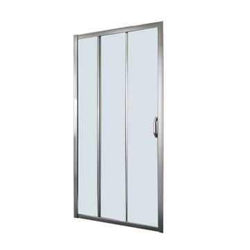 Picture of Bright Chrome Frame Tri Slider 3 panels Shower Door, 900 x 1850 mm H, 5 mm temp glass, Ex Cape Town 