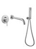 Picture of Bijiou Stylet Bath Mixer SET Satin NICKEL with hand shower, 3 items