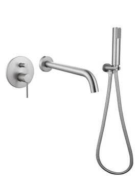 Picture of Bijiou Stylet Bath Mixer SET Satin NICKEL with hand shower, 3 items