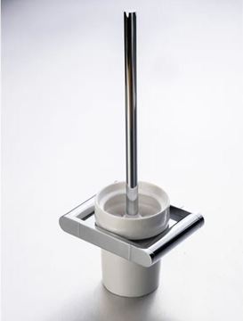 Picture of Avolla Toilet BRUSH Holder, Minimalist Design, Ceramic and Brass 