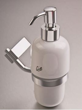 Picture of Murano Soap Dispenser, Brass and Ceramic, Minimalist Design, Square style