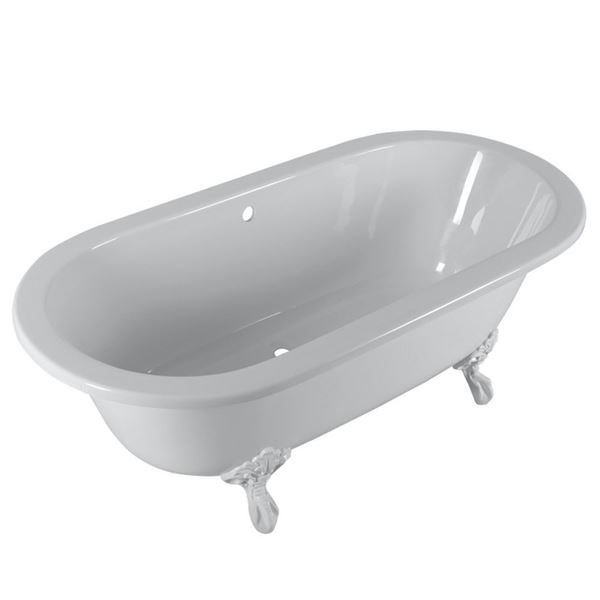 Picture of SALE Clifton slipper freestanding acrylic bath 1690 x 800 x 580 mm H, White feet, Ex JHB