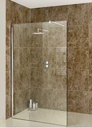 Picture of SALE Andes Frameless shower screen 1200 x 2000 x 8 mm tempered glass with  U channel  & 1 shower arm, EX JHB