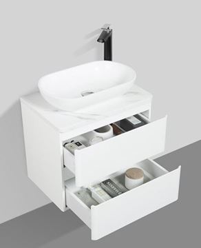 Picture of Santorini Bathroom cabinet 600 mm,  2 drawers, Calacatta style countertop, WHITE basin, FREE Delivery to JHB and Pretoria