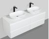 Picture of Santorini 1500 mm L Double Bathroom cabinet, 4 drawers, Calacatta style countertop, WHITE basins, FREE delivery to JHB and Pretoria