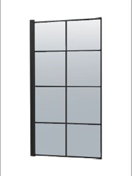 Picture of Blanca BLACK Bath Shower Screen with 8 panels, 800 mm  W x 1400 mm H  ex JHB