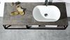Picture of Picasso modern bathroom vanity 1300 mm L with black iron frame, Stone Ash counter, basin  and mirror (4 pcs set)