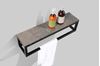 Picture of Picasso modern bathroom vanity 1300 mm L with black iron frame, Stone Ash counter, basin  and mirror (4 pcs set)