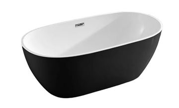 Picture of JHB Sale Bijiou Pontet Freestanding BLACK & White acrylic bath 1600 x 815 x 580 mm H
