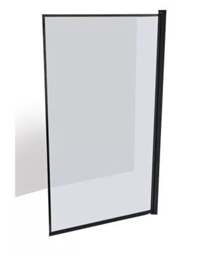 Picture of Rosa Bath Shower Screen with BLACK frame, 800 mm  W x 1400 mm H  ex JHB