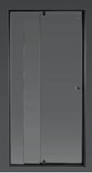 Picture of BLACK PIVOT shower door only, 5 mm CLEAR tempered glass, adjustable BLACK frame