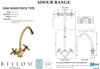 Picture of BIJIOU Adour GOLD Victorian style Brass Kitchen Sink Mixer with BRONZE finish