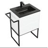 Picture of Urban CONCRETE bathroom cabinet 600 mm L, 2 drawers, BLACK basin, metal towel rail, FREE delivery to JHB and Pretoria