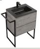 Picture of Urban CONCRETE bathroom cabinet 600 mm L, 2 drawers, BLACK basin, metal towel rail, FREE delivery to JHB and Pretoria