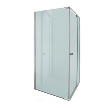 Picture of ALPINE Square Semi Frameless  shower with PIVOT Door 5 mm tempered glass Chrome Plated  rails